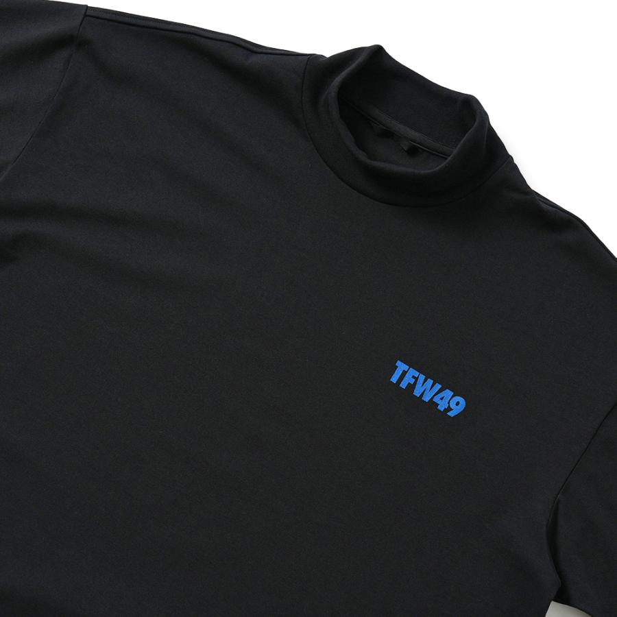 TFW49 メッシュシャツ ブラック TFW49 - RELAX MESH MOCKNECK T / モックネック メッシュTシャツ