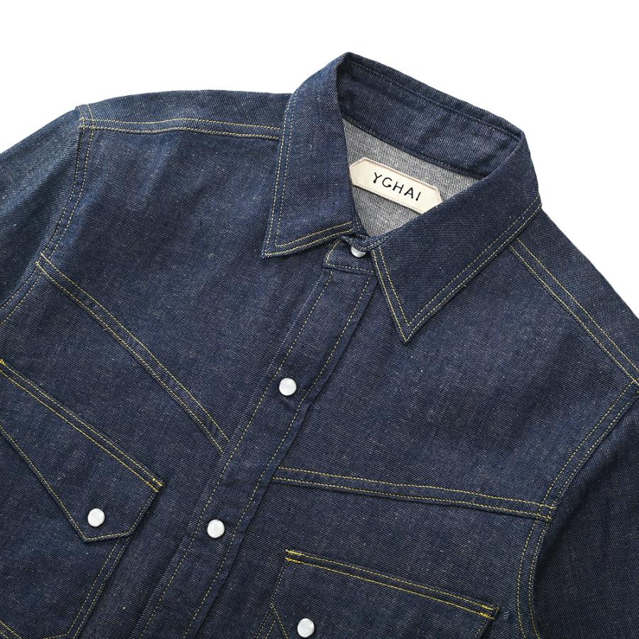 YCHAI イカイ WESTERN コットン・リネン ウエスタンシャツ YCHAI イカイ WESTERN/CL メイドインジャパン コットン・リネン