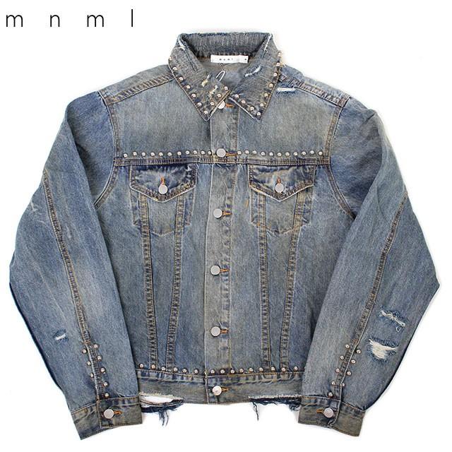 mnml STUDDED TRUCKER DENIM JACKET ミニマル スタッズ デニム トラッカー ジャケット :mnml-outer