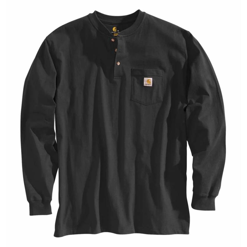 Carhartt 送料無料！カーハート carhartt K128 ヘンリーネック ポケットTシャツ 長袖 ワークウェア BLACK ...