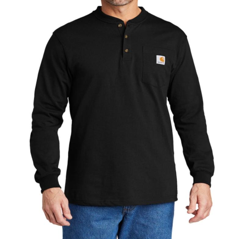 Carhartt 送料無料！カーハート carhartt K128 ヘンリーネック ポケットTシャツ 長袖 ワークウェア BLACK ...