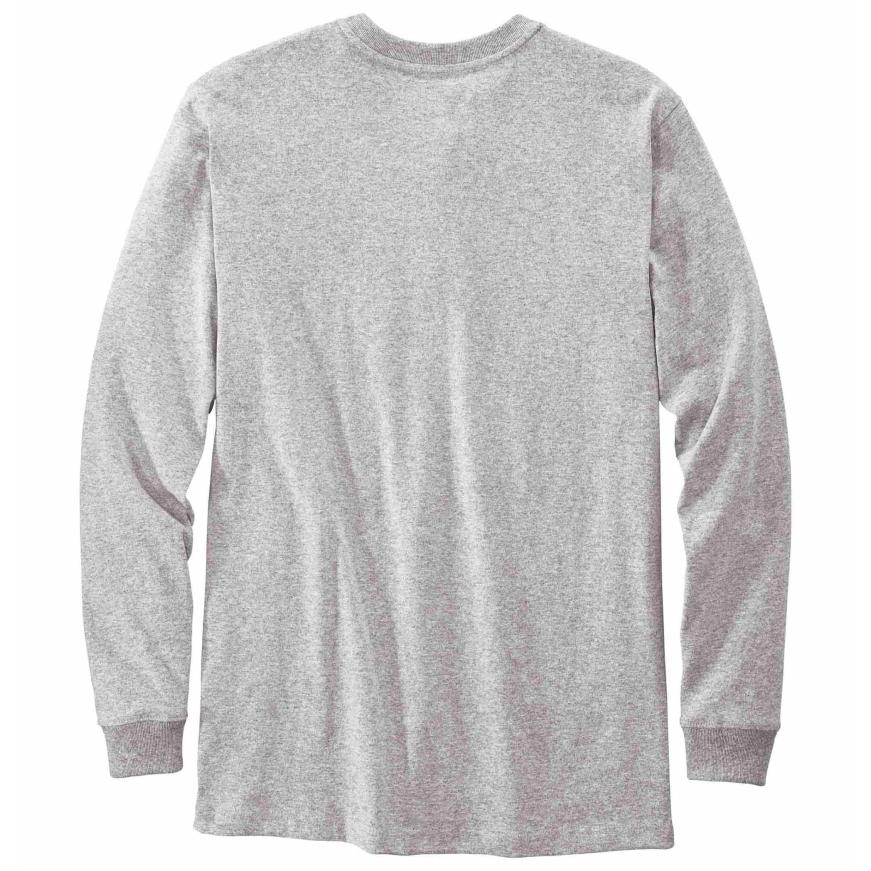 送料無料！カーハート carhartt K128 ヘンリーネック ポケットTシャツ 長袖 ワークウェア Heather Grey : ch ...