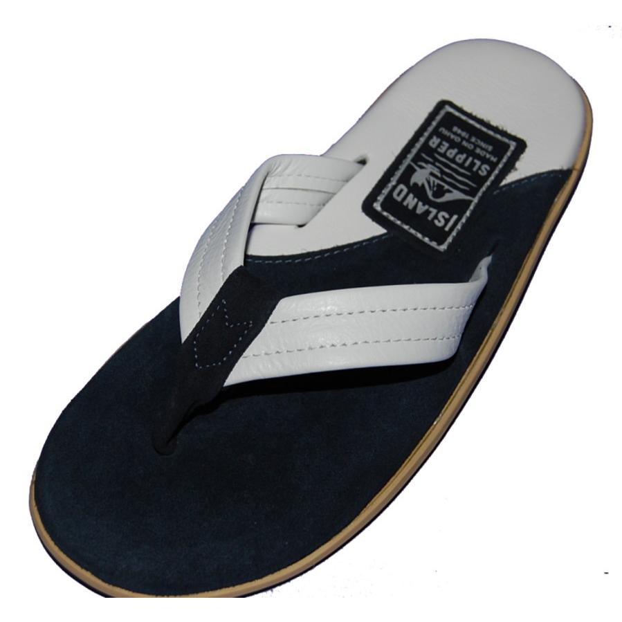 ISLAND SLIPPER アイランドスリッパ PT205 2TONE レザースウェード NAVY/WHITE｜dukesstore