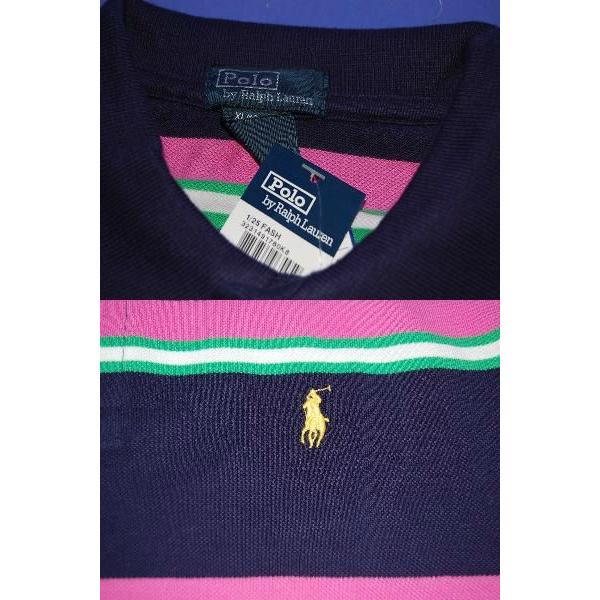 Polo RalphLauren ポロ ラルフローレン 鹿の子 ポロシャツ NAVY×PINK ボーダー　<SALE>｜dukesstore｜03