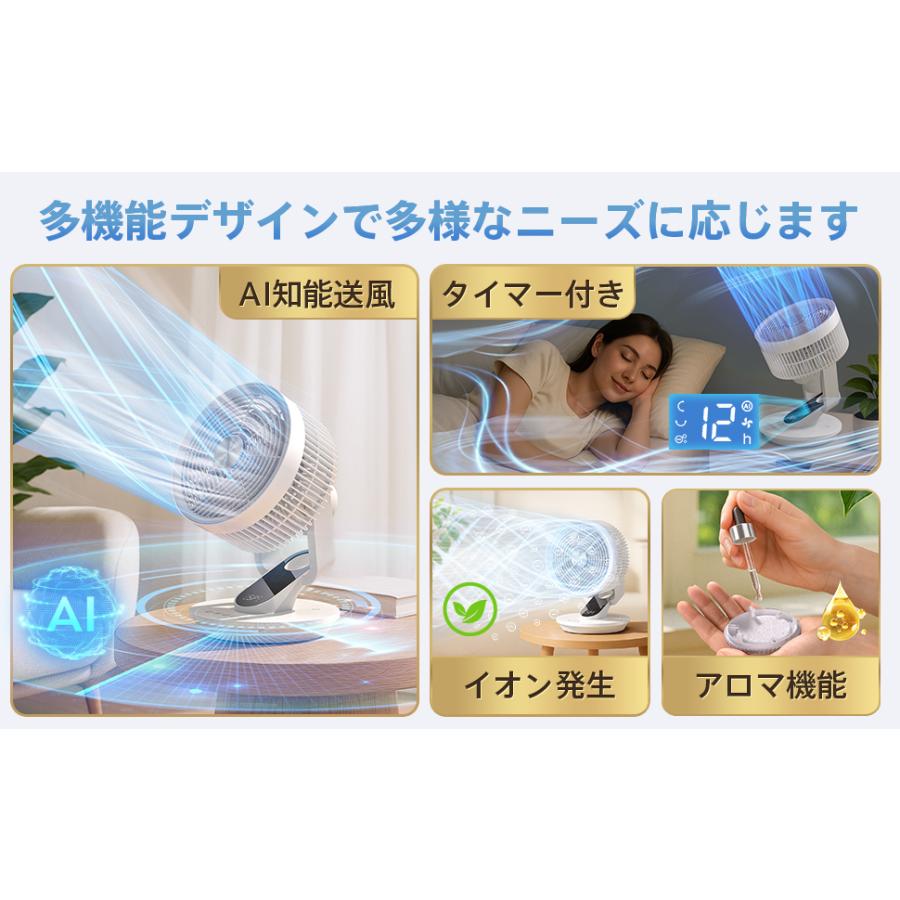 2025年最新 扇風機 360度首振り スマートサーキュレーター Amazon | サーキュレーター 360度首振り 【2025強風＆節電・1台