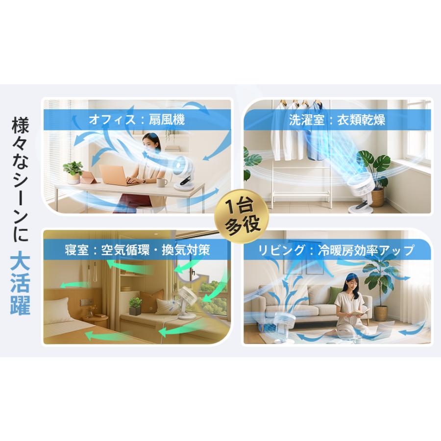 サーキュレーター 扇風機 【2025年新型&AIスマート風量調整】 DCモーター Amazon | サーキュレーター dcモーター 360度首振り 【2025新