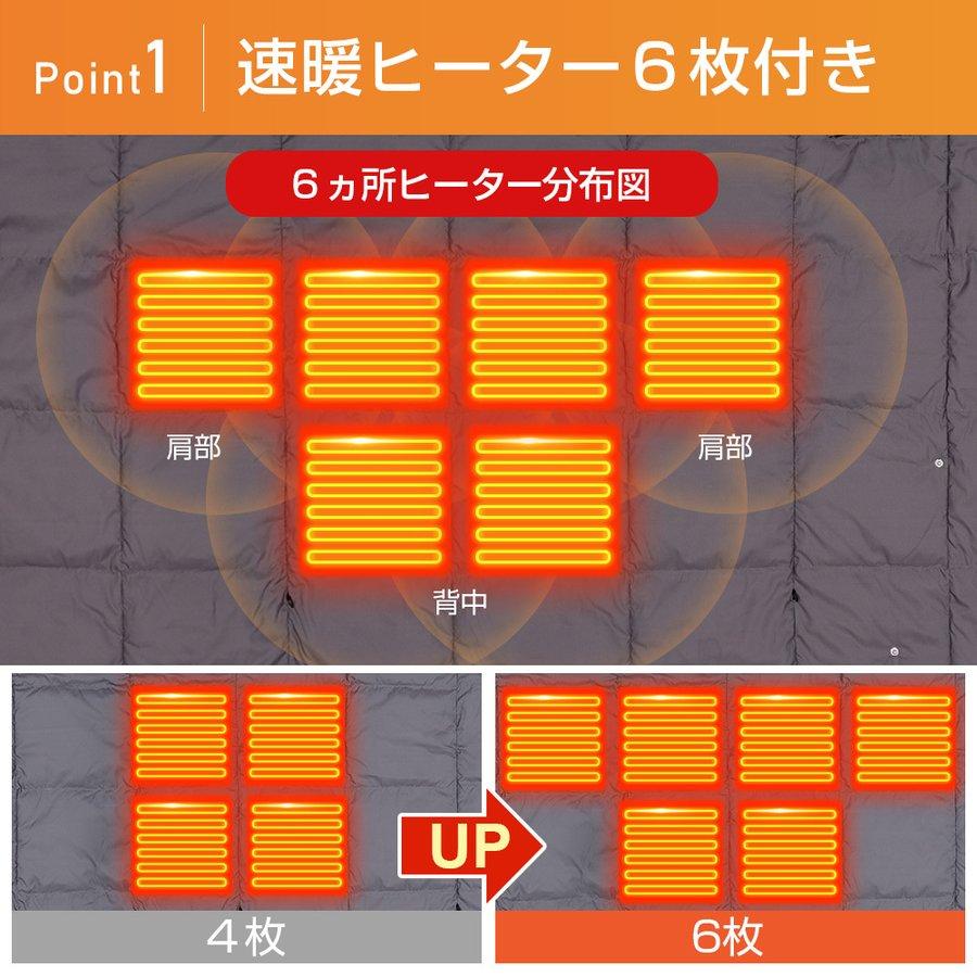 電気毛布 5WAY ヒーターブランクケット 110x132cm 3段階温度調節 着る