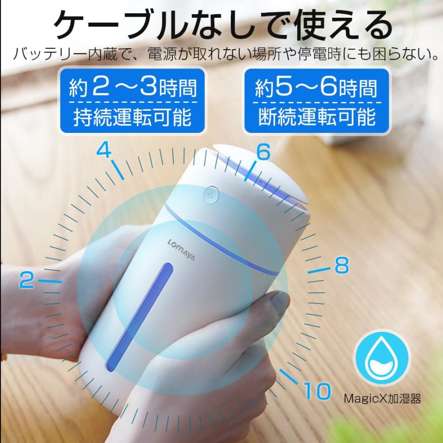 加湿器 卓上 超音波式 USB 350ml 大容量 ペットボトル 除菌 静音