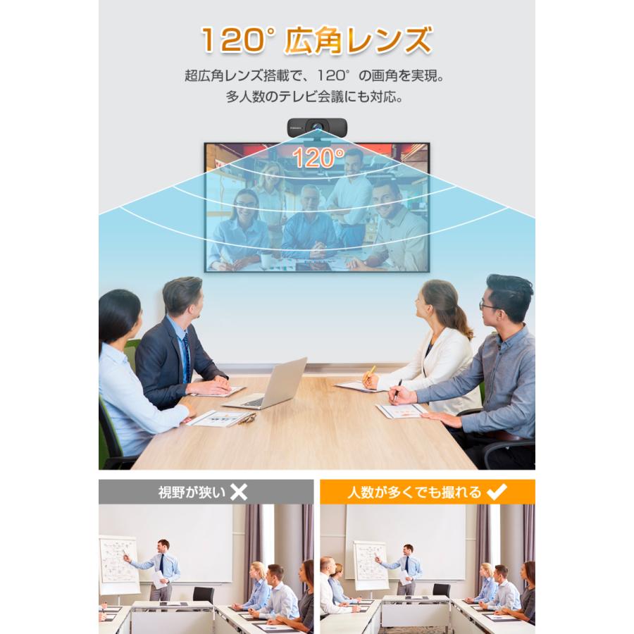 Webカメラ マイク内蔵 360°角度自由 オートフォーカス 即挿即用式 プライバシー保護 盗撮防止 30FPS PCカメラ ドライバ不要 USB給電 小型 在宅勤務 ビデオ会議 |  | 04