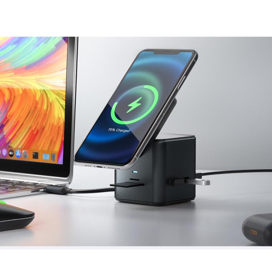 USBハブ 8in1 ドッキングステーション ワイヤレス充電 急速充電 5Gbps