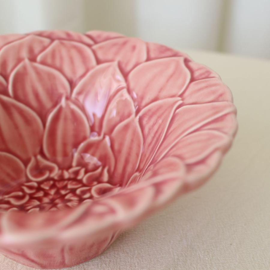 花柄ピンク陶器ボウル2個セット 小鉢 和食器 花形 変形 高級 桜隠し 13cm ボウル レンジ可 食洗器対応