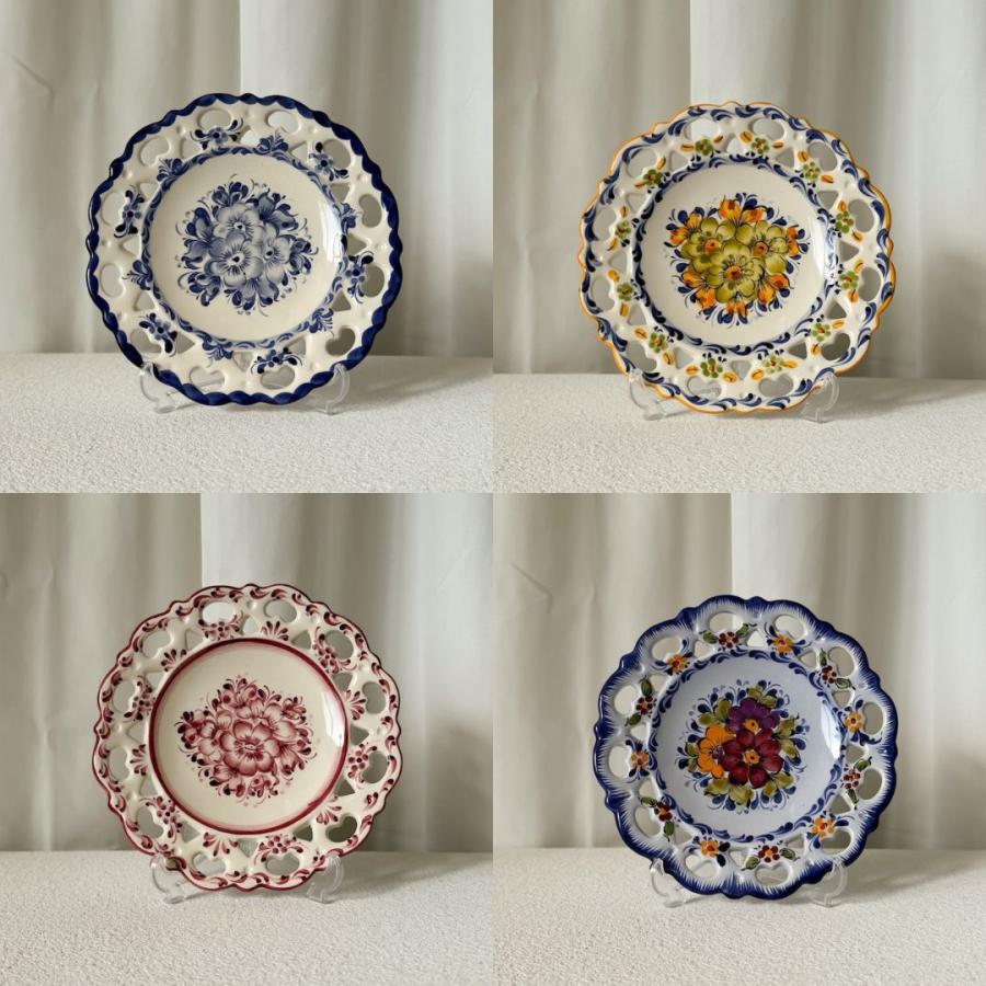 ポルトガル製 飾り皿 絵皿 壁掛け プレート アズレージョ 陶器