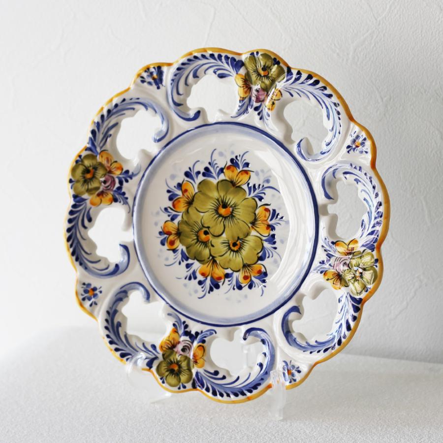 ポルトガル製 アズレージョ 装飾皿 陶器 プレート 食器 絵皿 飾り皿 皿