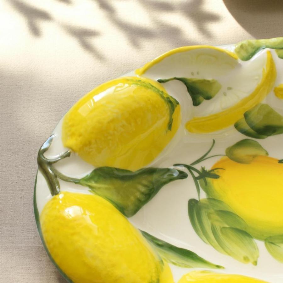 キッチン・食器 作家 陶芸作家 オーバルプレート レモン 手描き
