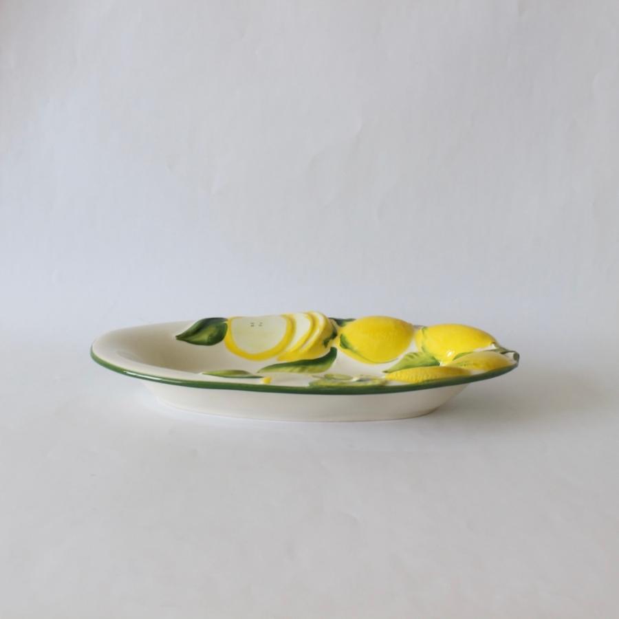 キッチン・食器 作家 陶芸作家 オーバルプレート レモン 手描き