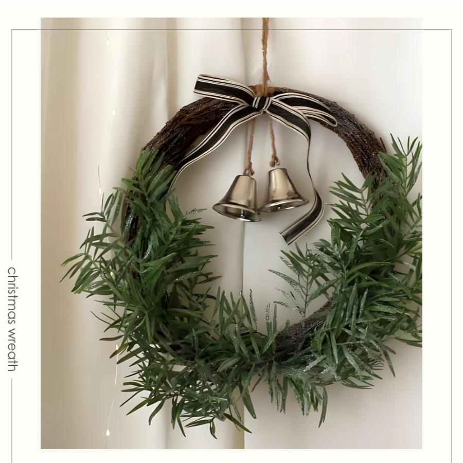 Coast to Coast オーストラリア直輸入 クリスマスリース ベル付き リボン付き 壁掛け 玄関 飾り クリスマス デコレーション リース 雑貨_6