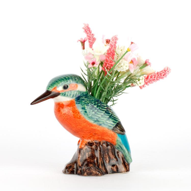 鳥の形の一輪挿し　オブジェ 小花入れ 一輪挿し 花瓶 カワセミ 鳥 野鳥 とり Kingfisher Bud Vase