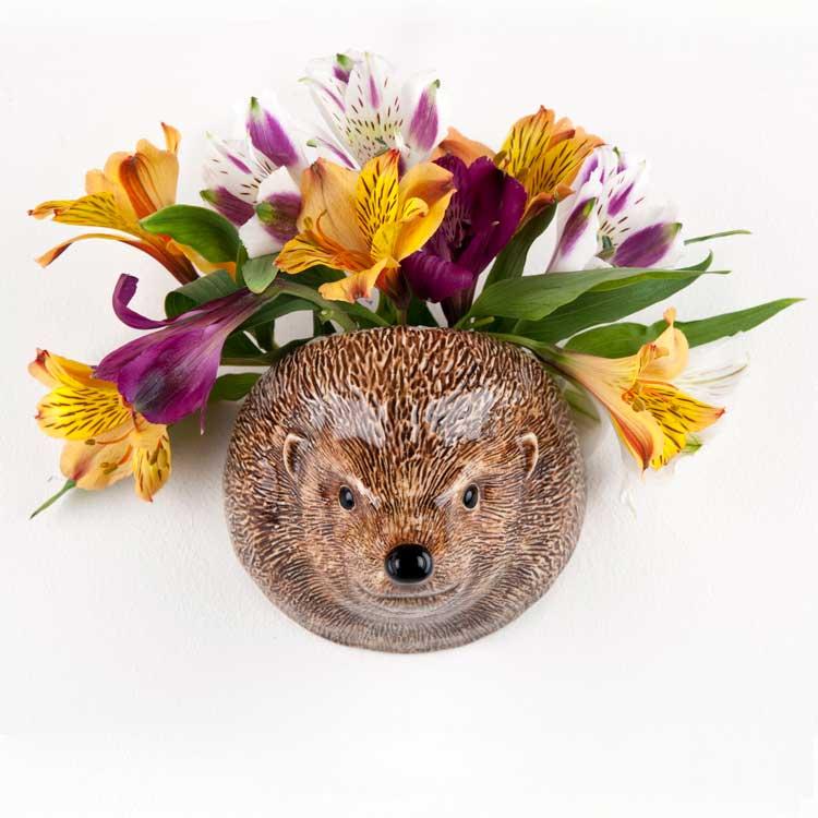 壁掛け 花瓶 ハリネズミ 動物 アニマル Hedgehog Wall Vase プレゼント クエイルセラミックス Quail Ceramics