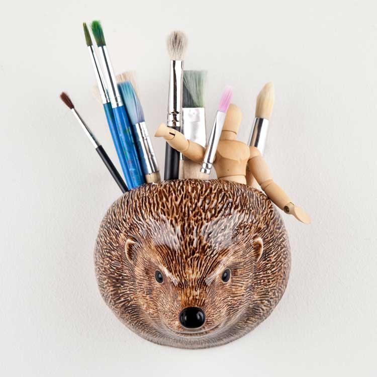 壁掛け 花瓶 ハリネズミ 動物 アニマル Hedgehog Wall Vase プレゼント クエイルセラミックス Quail Ceramics