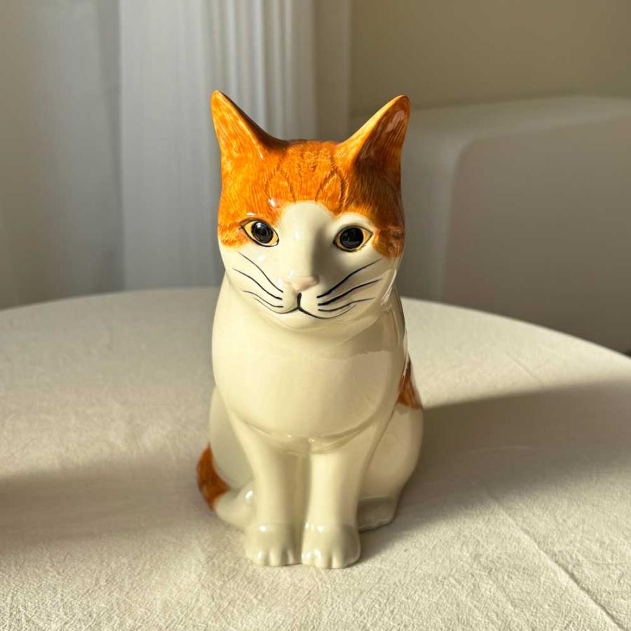 花瓶 猫 茶トラ ハチワレ おしゃれ 可愛い 陶器 大きい 動物 アニマル ネコ ねこ ペット プレゼント クエイルセラミックス Quail Ceramics Squash |  | 01
