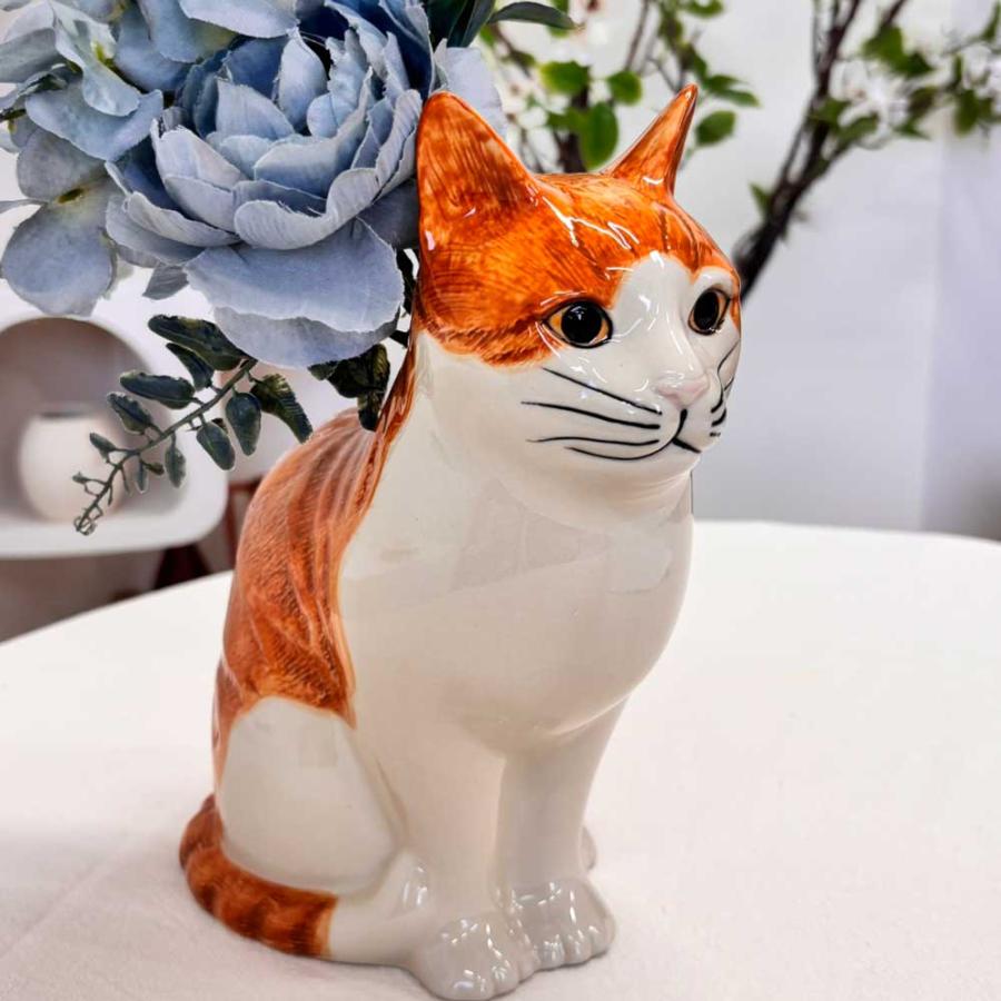 花瓶 猫 茶トラ ハチワレ おしゃれ 可愛い 陶器 大きい 動物 アニマル ネコ ねこ ペット プレゼント クエイルセラミックス Quail Ceramics Squash |  | 06