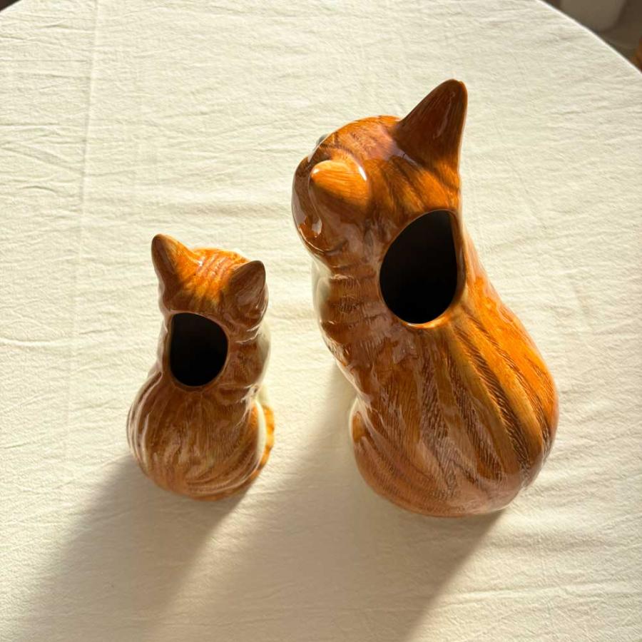 花瓶 猫 茶トラ ハチワレ おしゃれ 可愛い 陶器 大きい 動物 アニマル