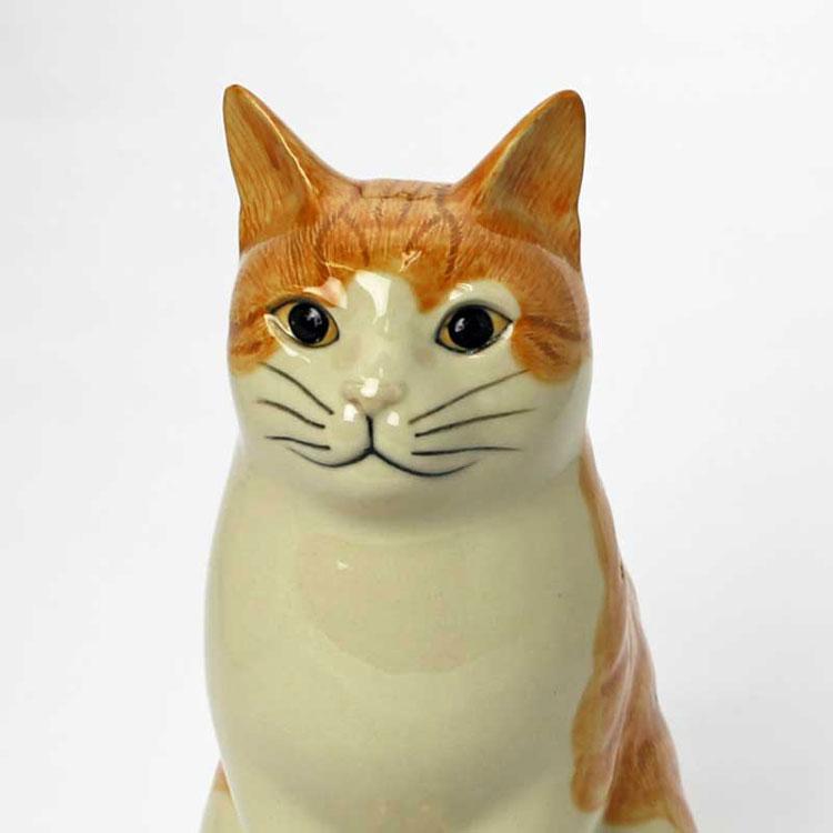 中古品【大猫♡ハチワレ猫】陶器製♡高さ約25cm♡ 花瓶 猫 茶トラ ハチワレ おしゃれ 可愛い 陶器 大きい 動物 アニマル