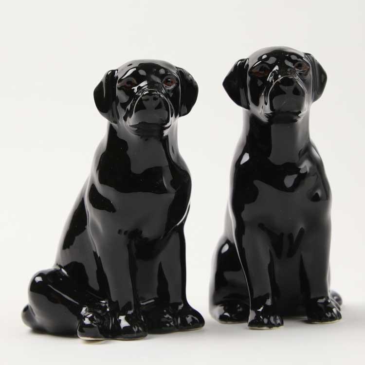 フィギュア フィギュリン 置物 セット ラブラドール 黒ラブ 犬 Labrador Black Figure プレゼント クエイルセラミックス