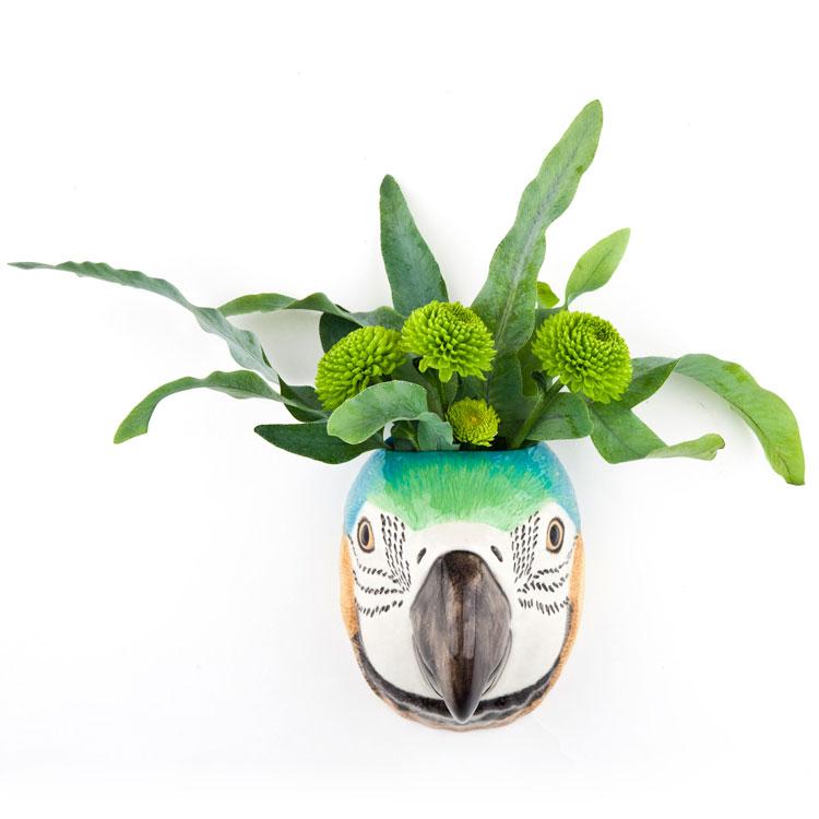 壁掛け 花瓶 コンゴウインコ インコ オウム Macaw Wall Vase 