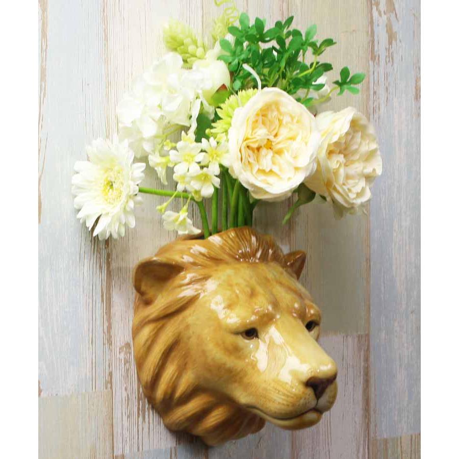壁掛け 花瓶 ライオン Lion Wall Vase プレゼント クエイル 