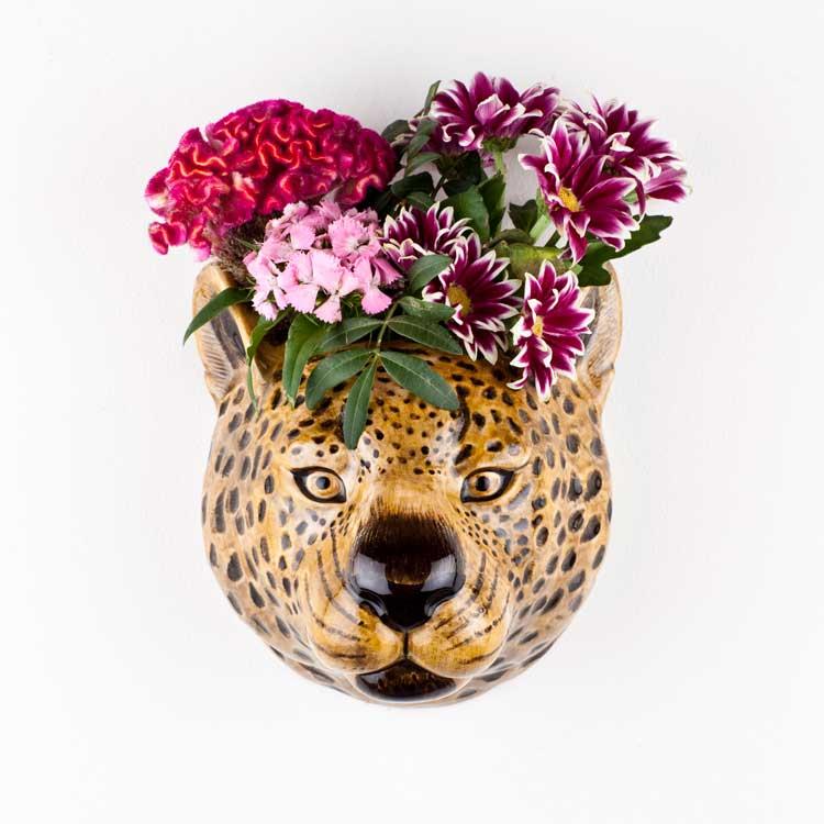 Quail Ceramics製　ヒョウ　花瓶 壁掛け 花瓶 ヒョウ 豹 Leopard Wall Vase プレゼント クエイル