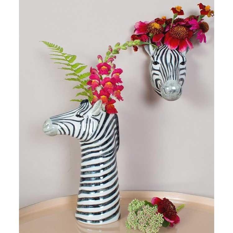 壁掛け 花瓶 シマウマ ゼブラ Zebra Wall Vase プレゼント クエイル