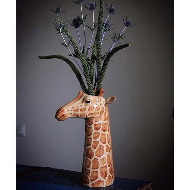 花瓶 キリン きりん おしゃれ 可愛い 陶器 大きい 動物 アニマル