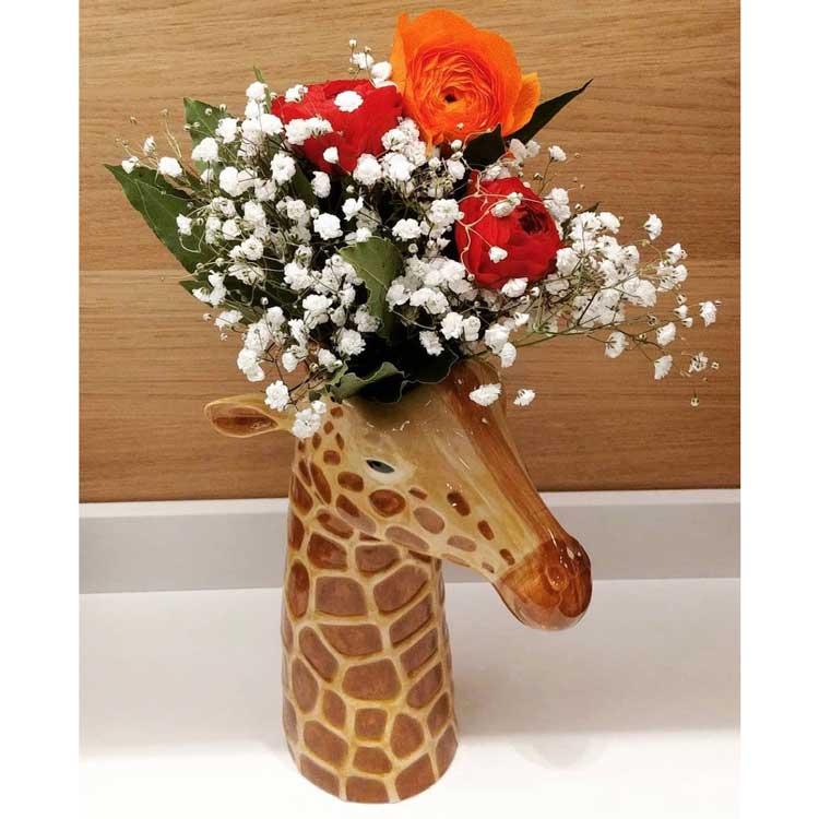 花瓶 キリン きりん おしゃれ 可愛い 陶器 大きい 動物 アニマル