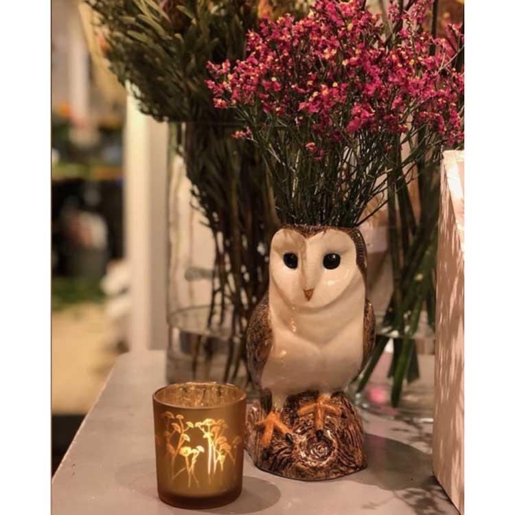 花瓶 フクロウ メンフクロウ ふくろう おしゃれ 可愛い 陶器 大きい