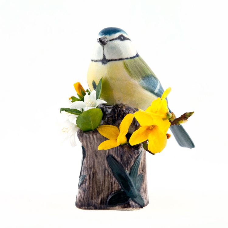 小花入れ 花瓶 アオガラ シジュウカラ 野鳥 鳥 Blue Tit Bud Vase