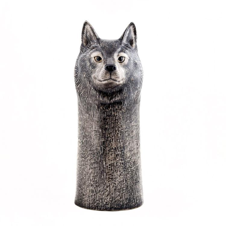 花瓶 オオカミ おおかみ 狼 おしゃれ 可愛い 陶器 大きい 動物