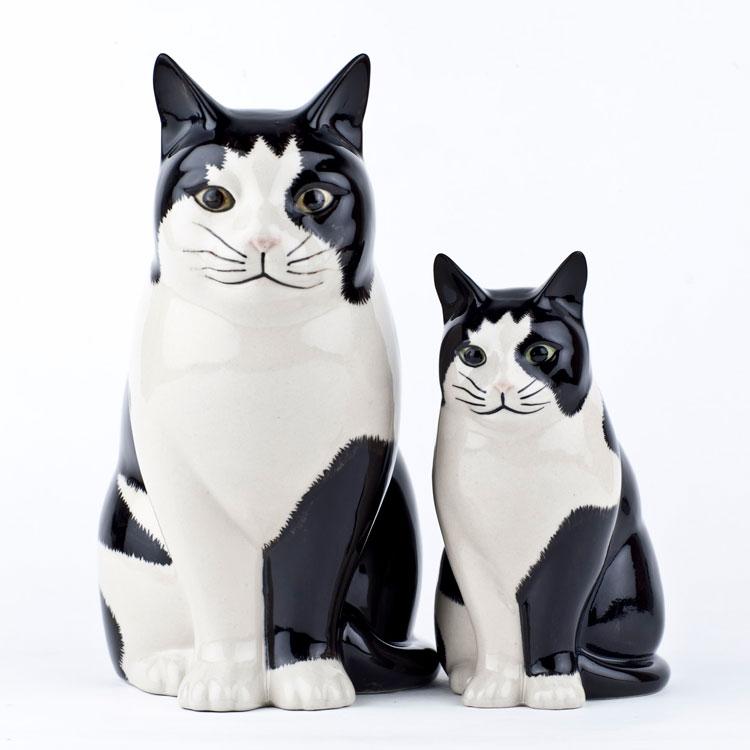 花瓶 猫 白黒 ハチワレ おしゃれ 可愛い 陶器 大きい 動物 アニマル