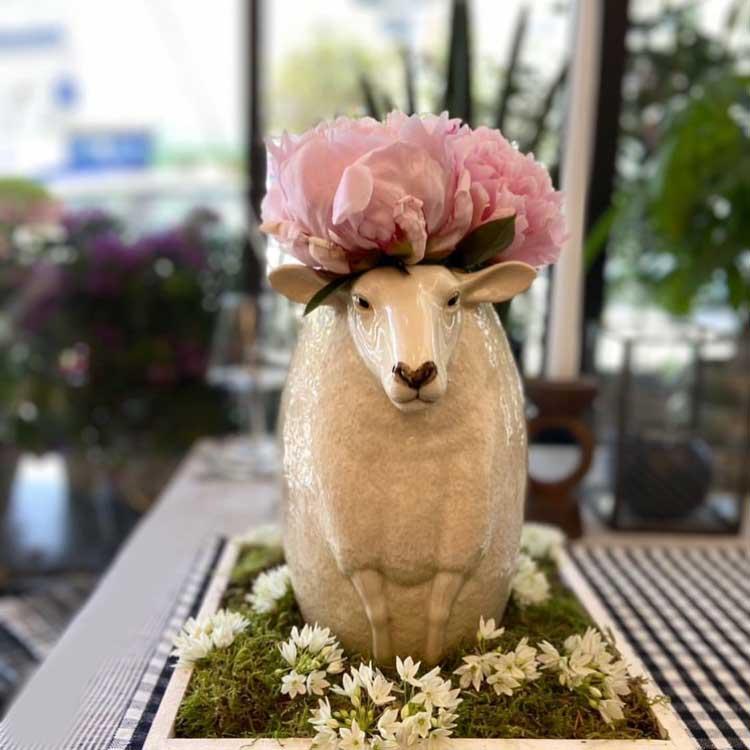 花瓶 羊 サフォーク ひつじ ヒツジ おしゃれ 可愛い 陶器 大きい 動物