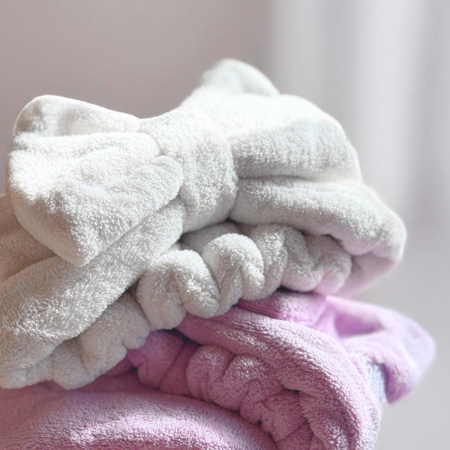 mofumo モフモ 美髪専用 ターバン ライトグレー ライトパープル 各1個 超吸収力 ドライヤー 時間短縮 プレゼント ギフトの画像