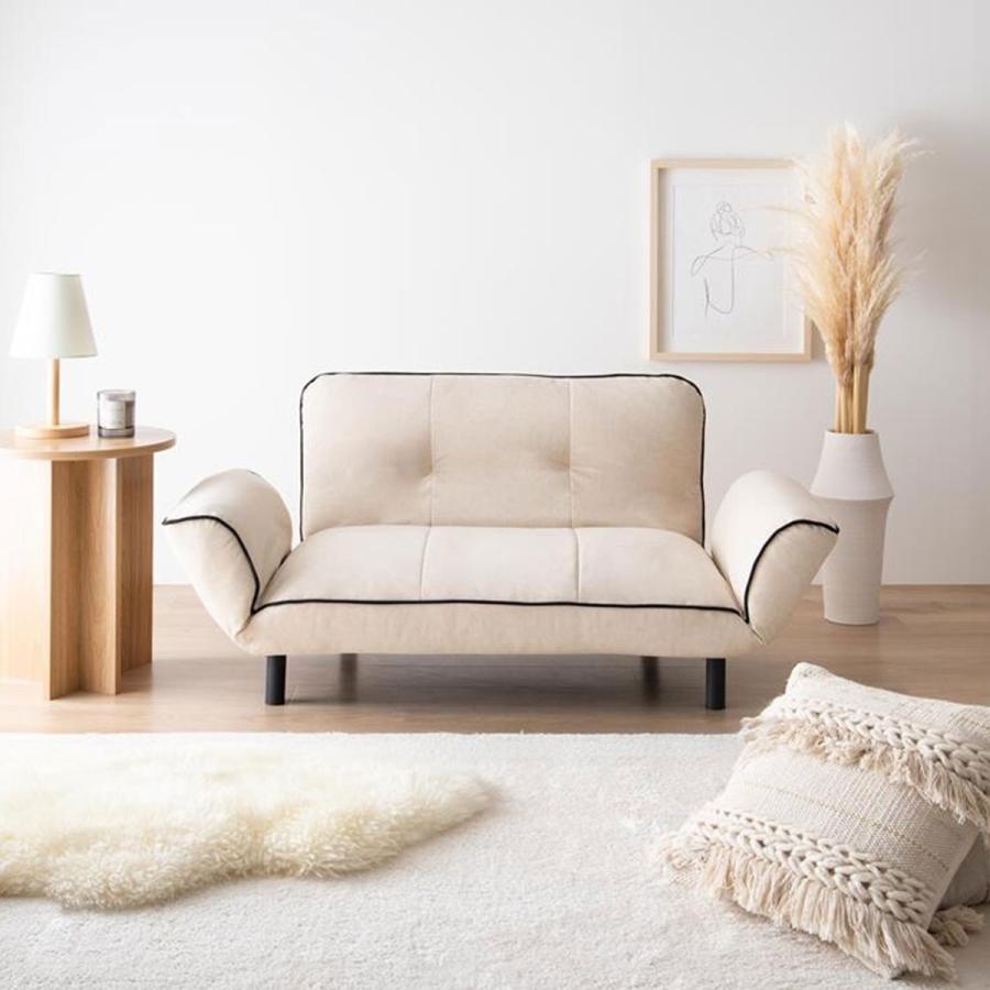 リクライニング ソファ アイボリー 高級感 実用的 クッション性