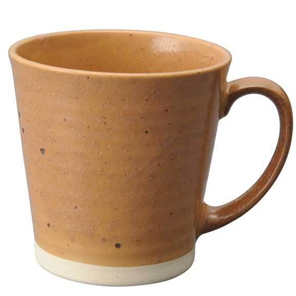 軽量 陶器 マグカップ/ 色釉 かる〜いマグ（茶） /持ちやすい 軽い