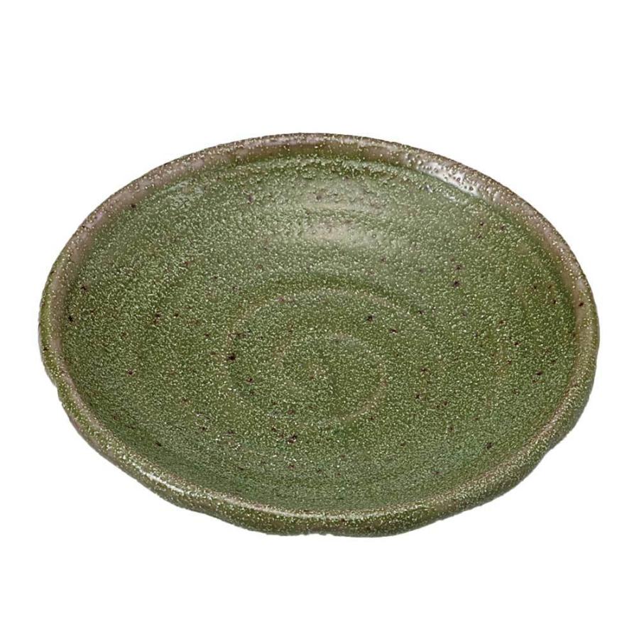 小皿 醤油皿/ みどり釉型入2.8皿 /刺身 お新香 梅干し 珍味 陶器