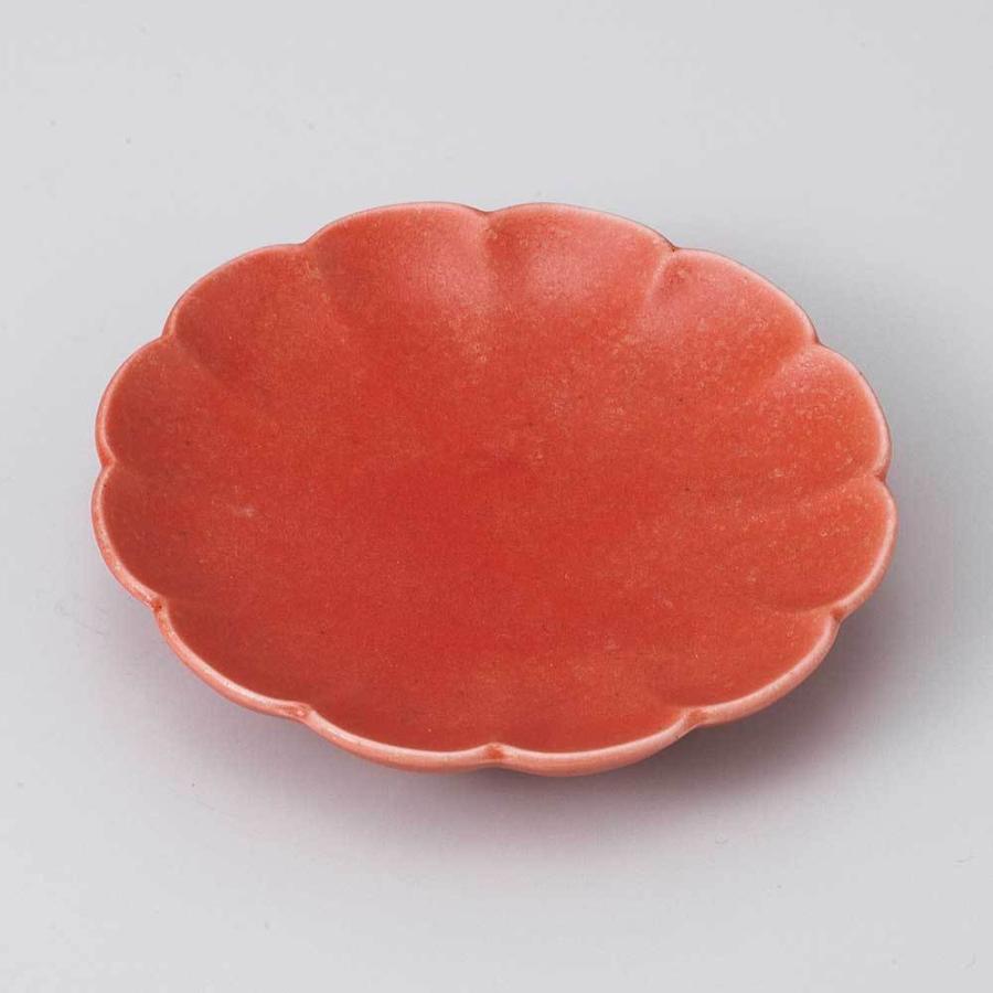 小皿 醤油皿/ 七色小皿（菊/赤） /刺身 お新香 梅干し 珍味 陶器 業務