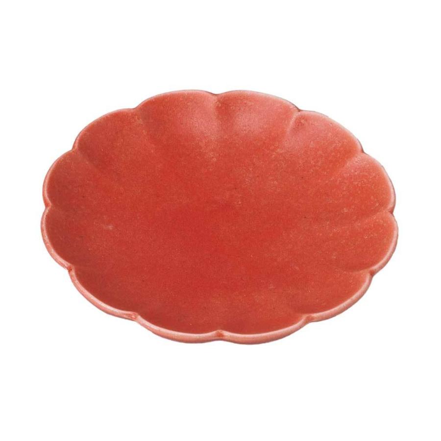 小皿 醤油皿/ 七色小皿（菊/赤） /刺身 お新香 梅干し 珍味 陶器 業務