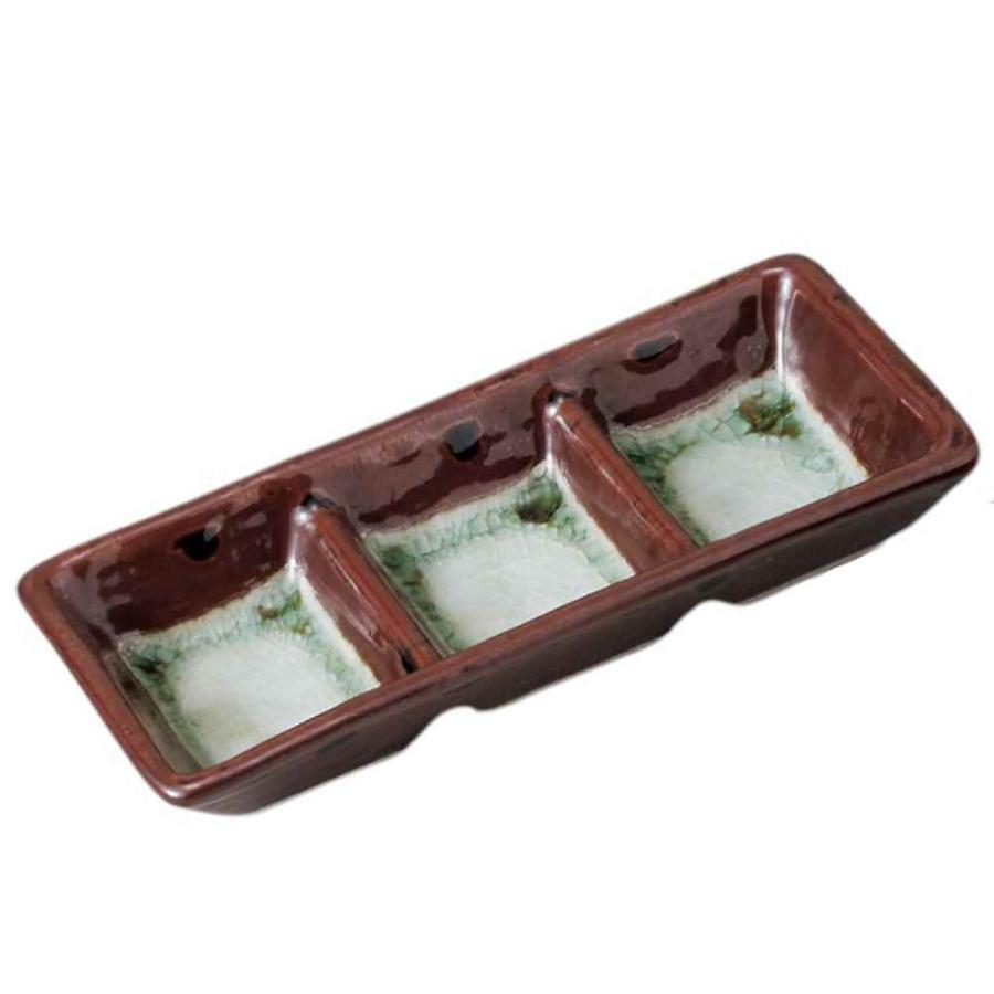 和食器 仕切皿/ オフケ3品皿深口 /蕎麦用 薬味皿 焼き肉用 タレ皿 酒の