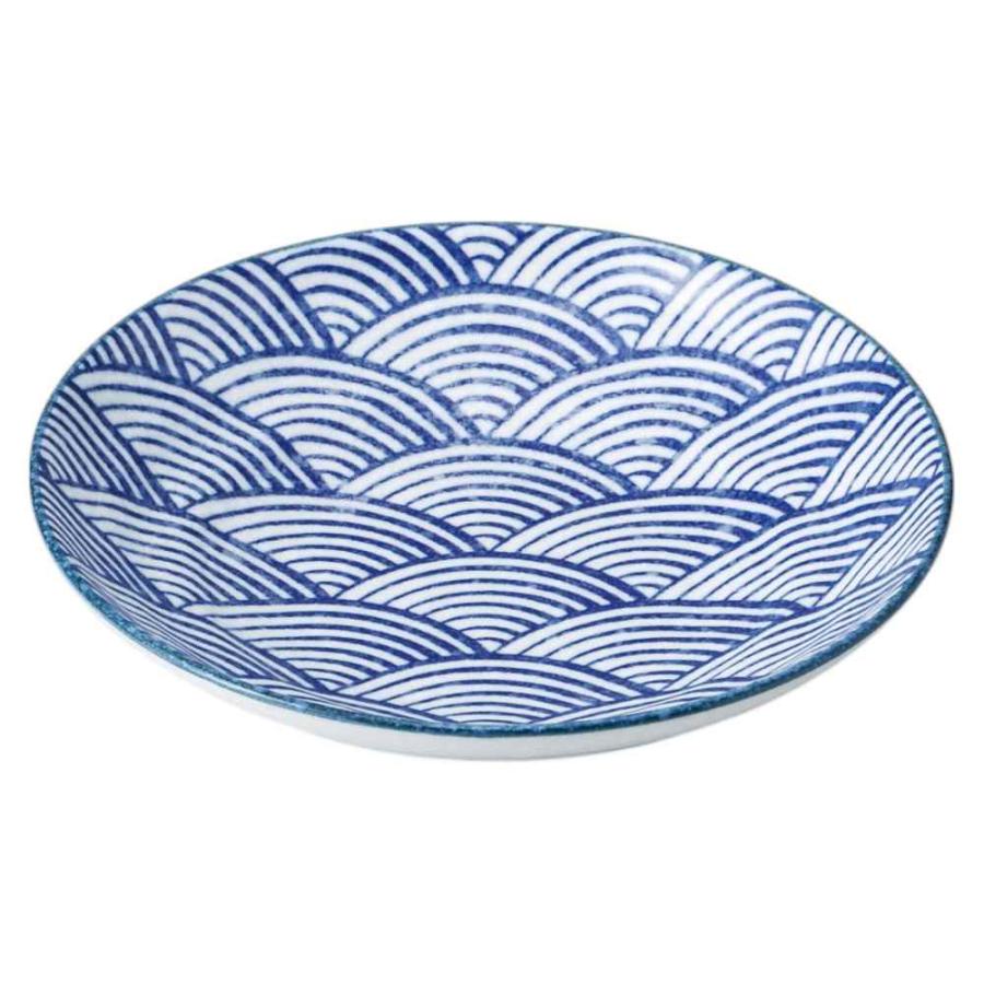 和食器 大皿 麺皿/ 白雪青海波7.5めん皿 /メインディッシュ 和風パスタ