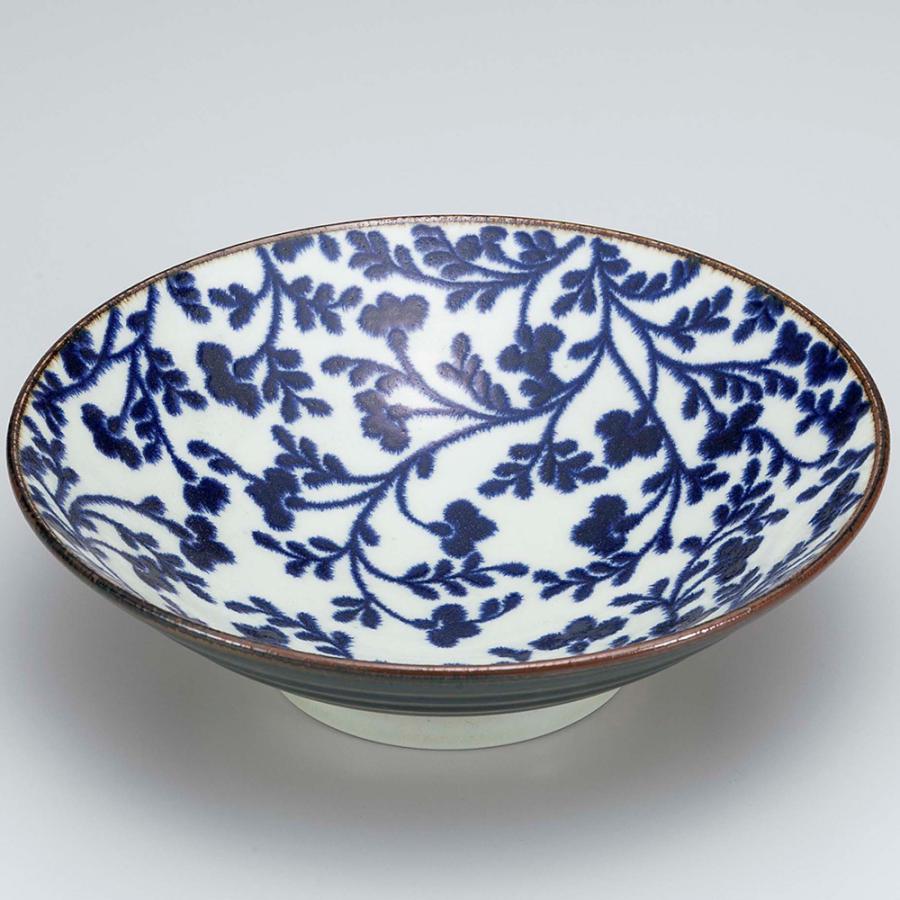 和食器 大皿 麺皿/ おふけ草花8.0めん鉢 /メインディッシュ 和風パスタ