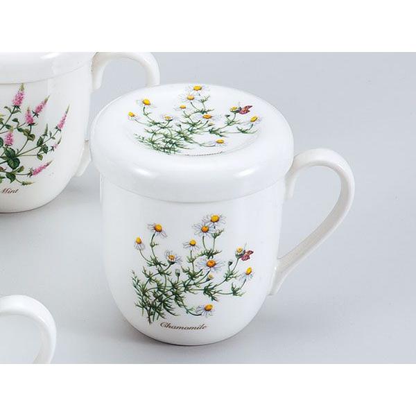 マグカップ 蓋付/ カモミール蓋付マグ（茶コシ付） /紅茶 ハーブティー