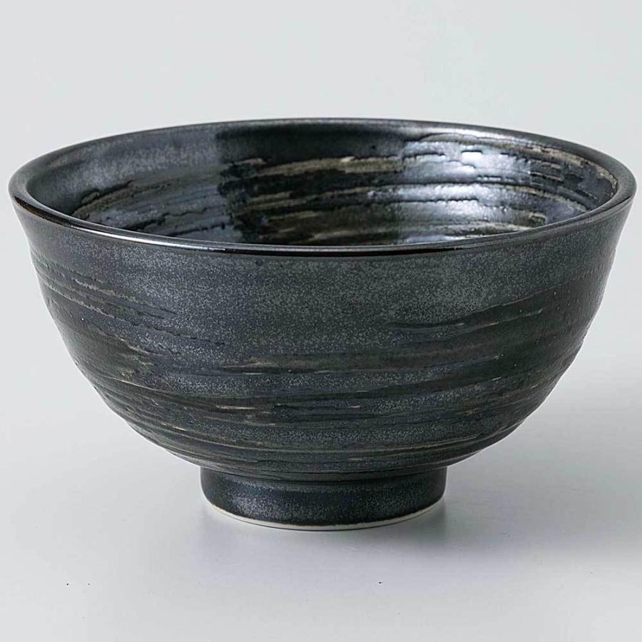 茶碗 黒色 おしゃれ  黒渦丸碗（小）  業務用 家庭用 Rice bowl